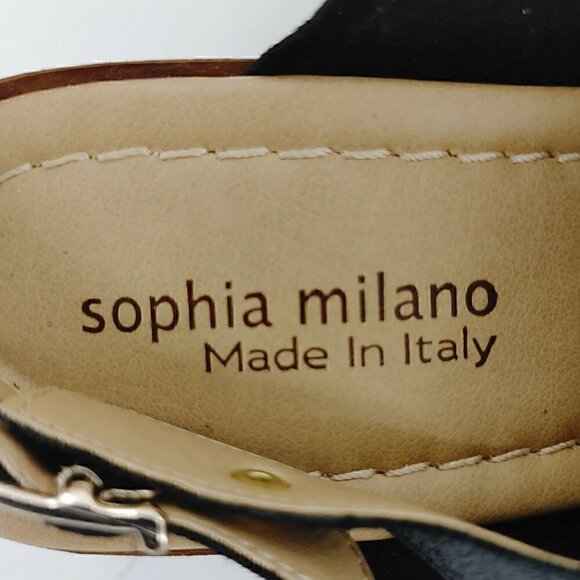 SOPHIA MILANO Black Suede Platform Sandals - Picture 9 of 9